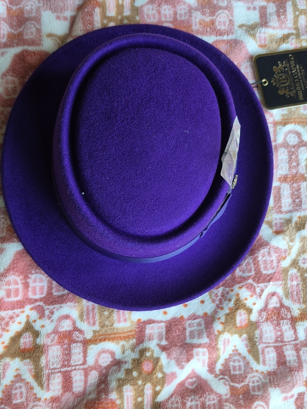 NEW Bruno Capelo Royal Purple 100% Wool Pork Pie Fedora - Size Small - Picture 6 of 8